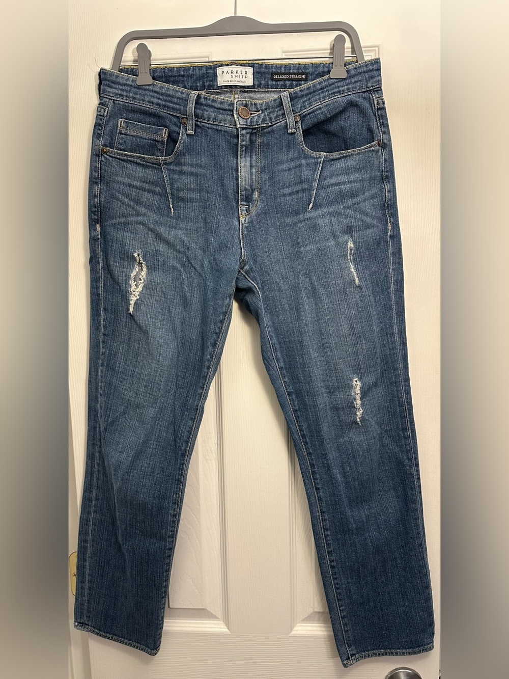💙👖🔥 PRISTINE Parker Smith Mid-Rise Relaxed Straight Women’s Jeans - Dark Blue